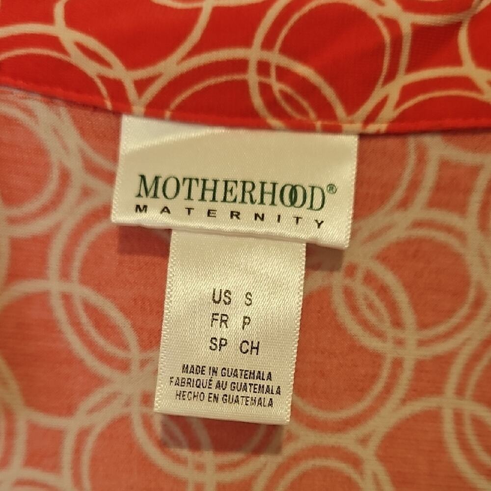 Motherhood Orange Wrap Dress with Cowl Neck and Notched Collar - Picture 2 of 4